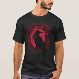 Ravens Huginn & Muninn Vegvisir Symbol T Shirt