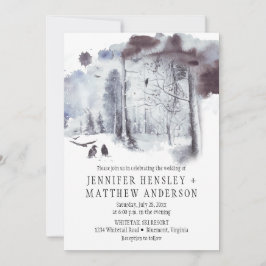 Ravens i Snö täckt Bröllop| Inbjudningar