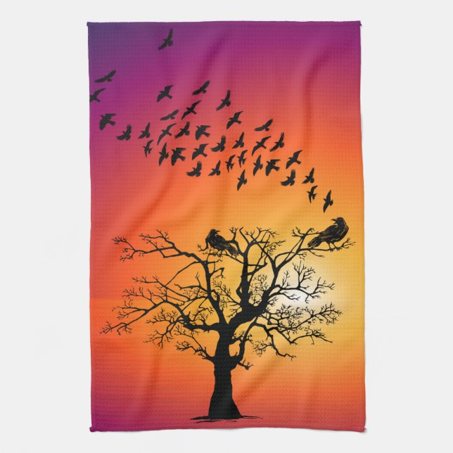 Ravens Kråkas Blackbird Kitchen Towels Kökshandduk (Vertikal)