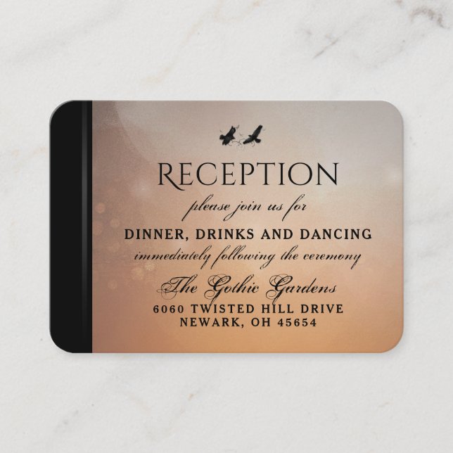 Ravens matchar bröllopskort 3,5 x 2,5 tilläggskort (Framsida)