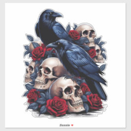 Ravens och Ro: Gothic Skull Design Klistermärken
