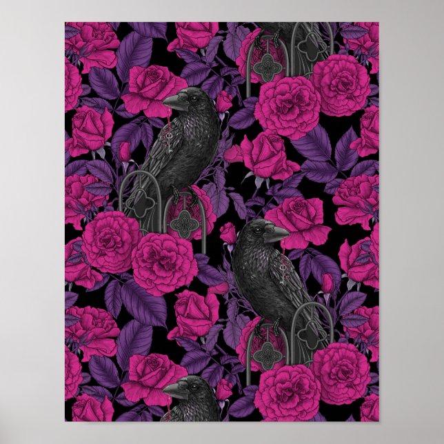 Ravens och rosa ros poster (Framsidan)
