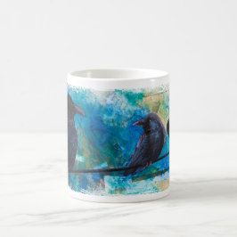Ravens på en bindamugg kaffemugg