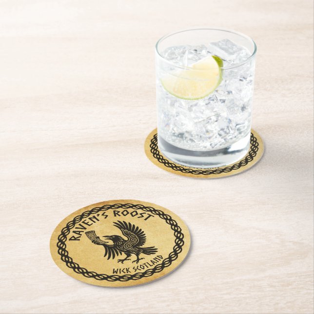 Raven's Roost Pub Wick Skottland Underlägg Papper Rund (Insitu)