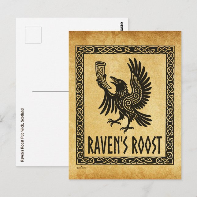 Raven's Roost Pub Wick Skottland Vykort (Fram/baksida)