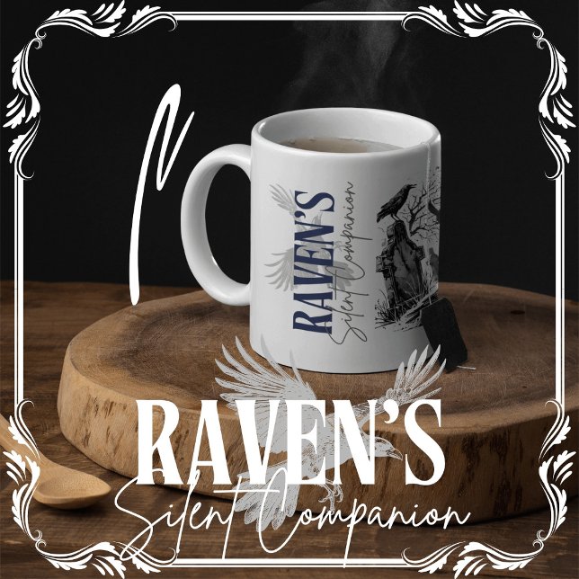 Raven's Silent Assion Kaffemugg (Raven's Silent Companion cover from The Beekeeper Store)
