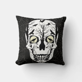Ravens Skull Skeleton Pillow Home Decor Kudde