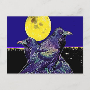 Ravens Spooky Måne @ av Sharles Vykort