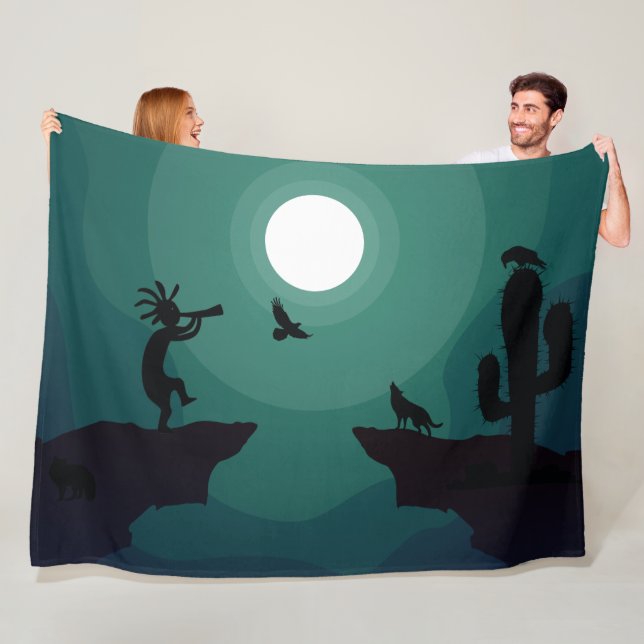 Ravens Vargs Animals Kokopelli Southwest Fleecefilt (På plats)