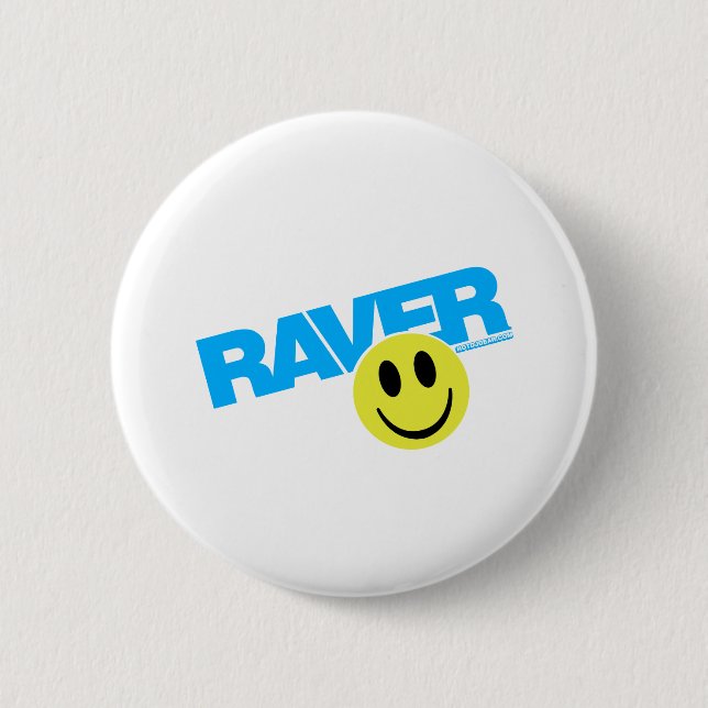 Raver Smilie - DJ Clubbing Rave Party Music Knapp (Framsida)