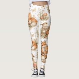 Rävfamiljsmönstrade Leggings