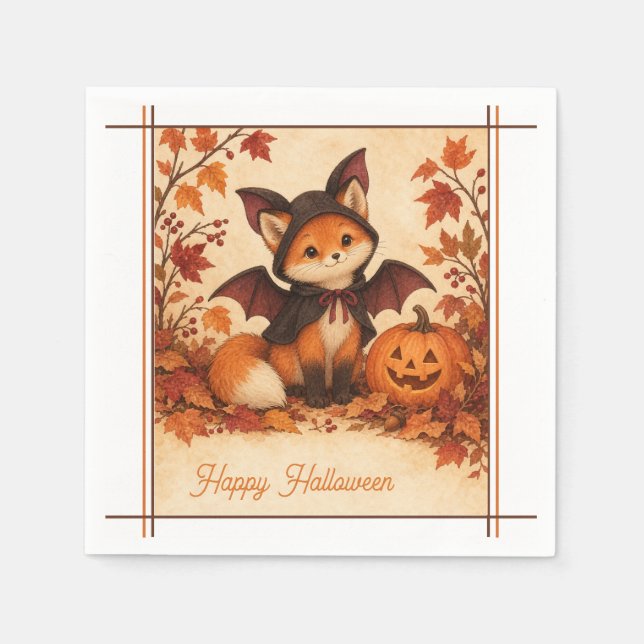 Rävfladdermus kostym Halloweenfest servetter (Framsidan)
