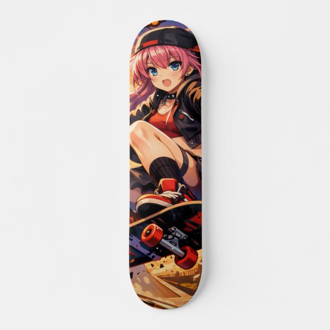 Ravflicka  mini skateboard bräda 18,5 cm (Framsida)