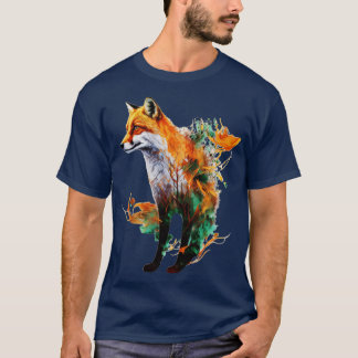 rävgiga teckningar med rött fox färgat djur art 3 t shirt