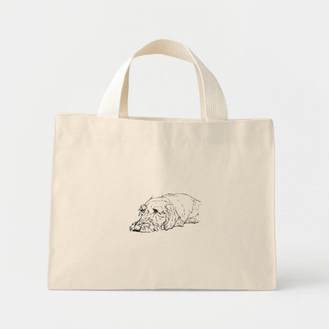 Rävhårig Dachshund Shoppingväska Mini Tygkasse (Framsidan)