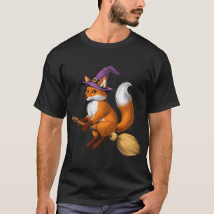 Rävhäxa ridande på kvast t shirt