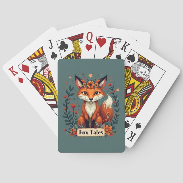 Rävhistorier Boho Skogslevande Djur Casinokort (Baksidan)