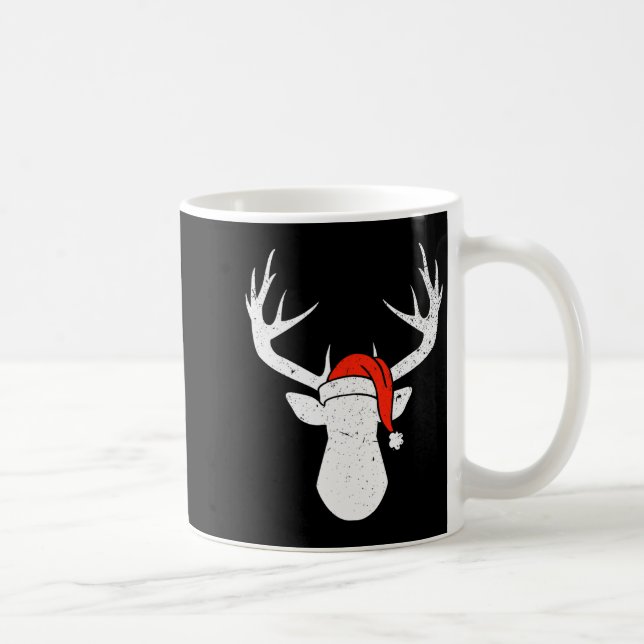 Rävhjort Med Tomteluva Jul Pyjamas Jakt Present  Kaffemugg (Höger)