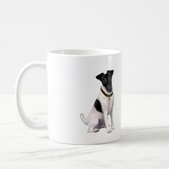 Rävhund (A) - Slät - svart-vit Kaffemugg (Vänster)