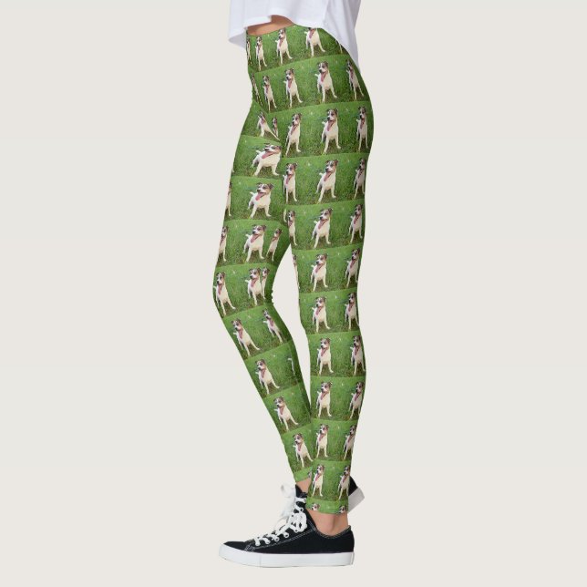 Rävhund, tungan i kinden,   leggings (Vänster)