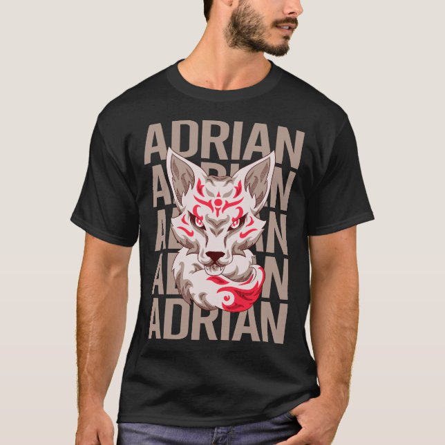 Rävhuvud - Adrian Namn T Shirt (Framsida)