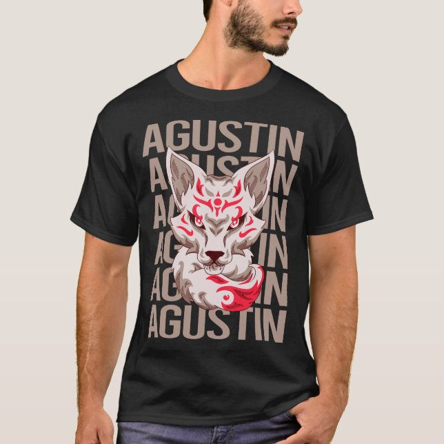 Rävhuvud - Agustin Namn T Shirt (Framsida)