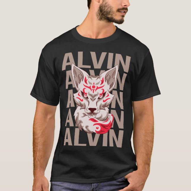 Rävhuvud - Alvin Namn T Shirt (Framsida)