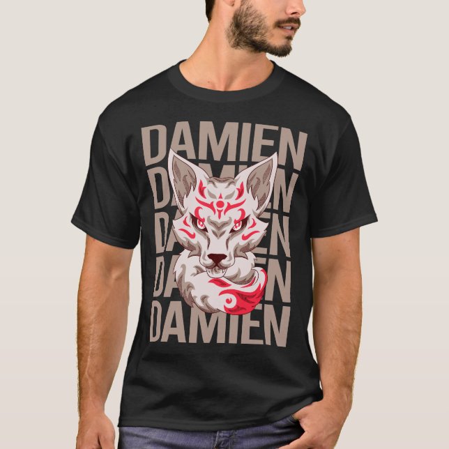 Rävhuvud - Damien Namn T Shirt (Framsida)