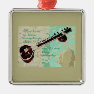 Ravi Shankar Tribute till sitar- och indiermusik Julgransprydnad Metall