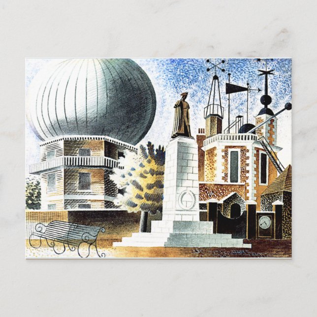 Ravilious - Greenwich Observatory Vykort (Framsida)