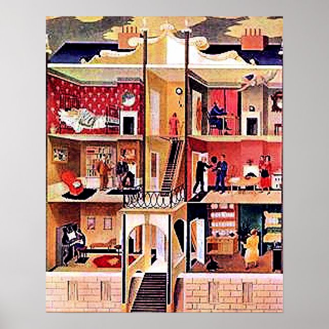 Ravilious konst, The Boarding House Poster (Framsidan)