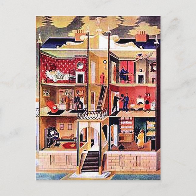 Ravilious konst, The Boarding House Vykort (Framsida)