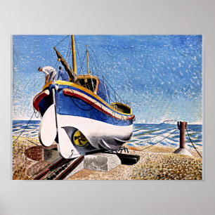 Ravilious - Livbåt i Aldeburgh Poster