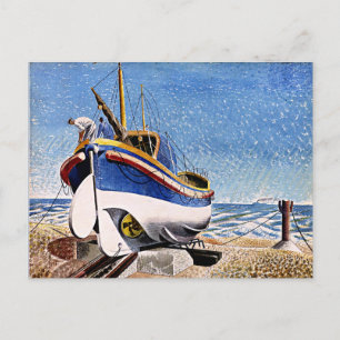 Ravilious - Livbåt på Aldeburgh-vykort Vykort