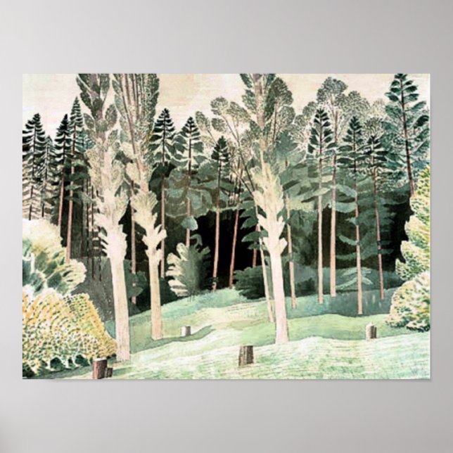 Ravilious-Lombardiet Poplars Poster (Framsidan)