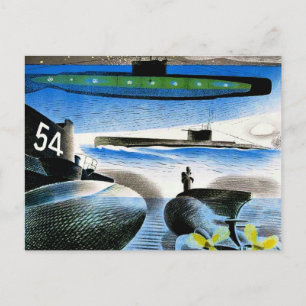 Ravilious - Olika aspekter av ubåtar Vykort