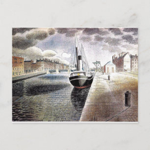 Ravilious - Pilotbåt i Le Havre Vykort