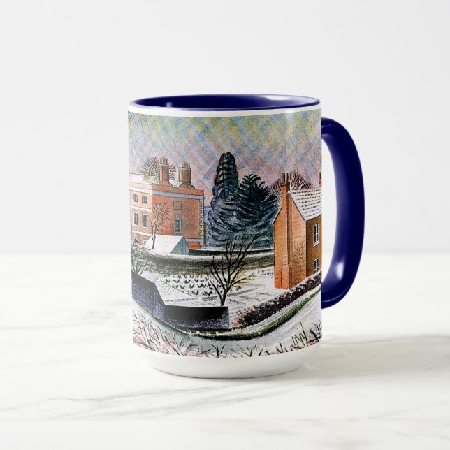Ravilious - Prästgård om vintern, fint konst-mugg Mugg (Framsida höger)