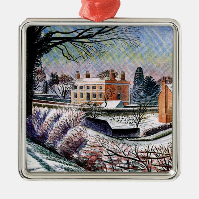 Ravilious - Vicarage in Winter Julgransprydnad Metall (Framsidan)