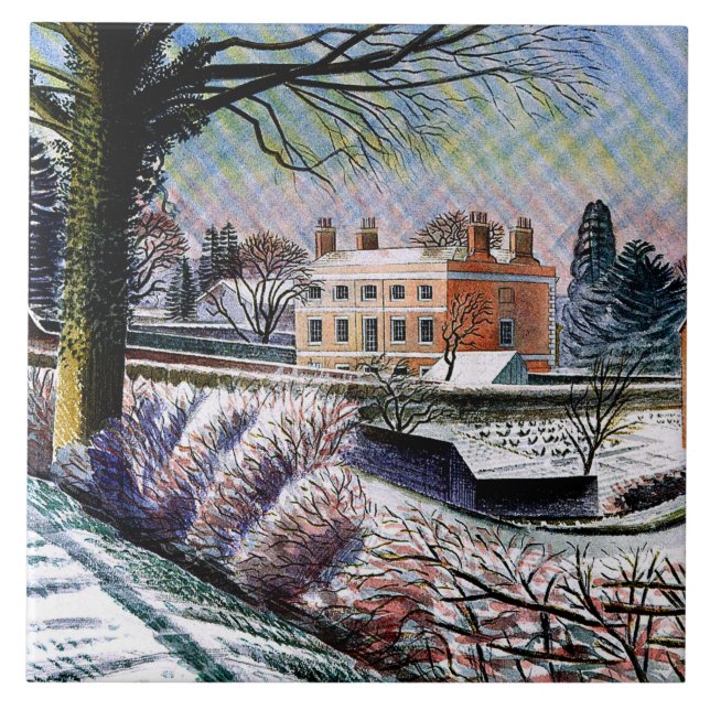 Ravilious - Vicarage in Winter, Kakelplatta (Framsidan)