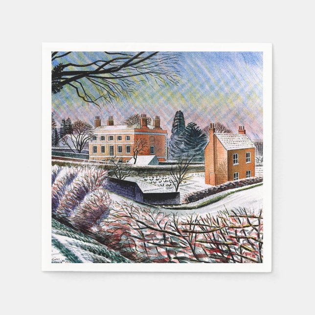 Ravilious - Vicarage in Winter Pappersservett (Framsidan)