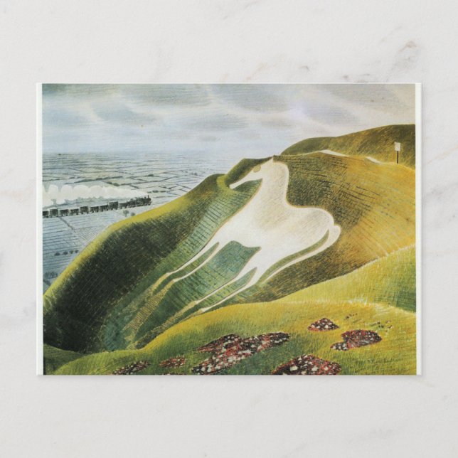 Ravilious - Westbury Horse, bra art Vykort (Framsida)