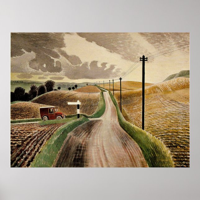 Ravilious—Wiltshire Ligcape Poster (Framsidan)