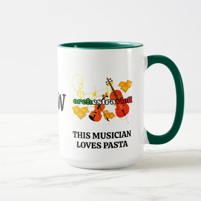 Ravioli MUSICIANS WHO KÄRLEK PASTA Monogram Mugg (Höger)