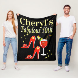RAVISHING RED 50:E BIRTHDAY DIVA DESIGN FLEECEFILT