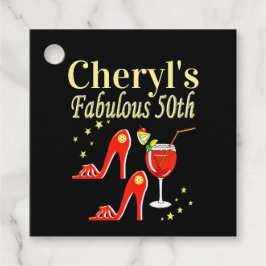 RAVISHING RED 50:E BIRTHDAY DIVA DESIGN GÅVOR ETIKETTER