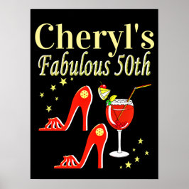 RAVISHING RED 50:E BIRTHDAY DIVA DESIGN POSTER