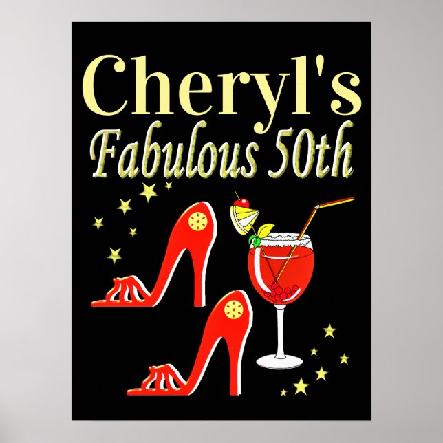 RAVISHING RED 50:E BIRTHDAY DIVA DESIGN POSTER (Framsidan)