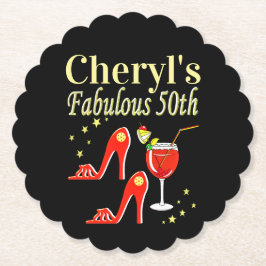 RAVISHING RED 50:E BIRTHDAY DIVA DESIGN UNDERLÄGG PAPPER