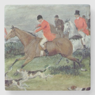 Rävjakt i Surrey, 19th århundrade Underlägg Sten